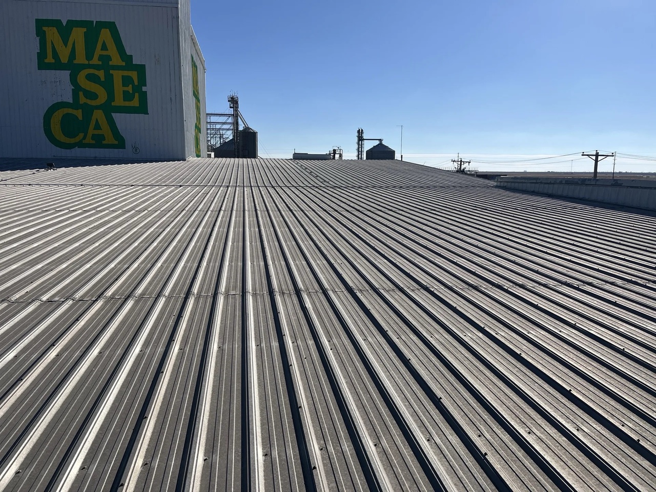 Completed r-panel metal roof in Plainview, TX by 5 Star Roofing