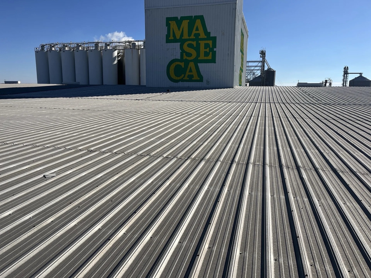 Completed r-panel metal roof in Plainview, TX by 5 Star Roofing
