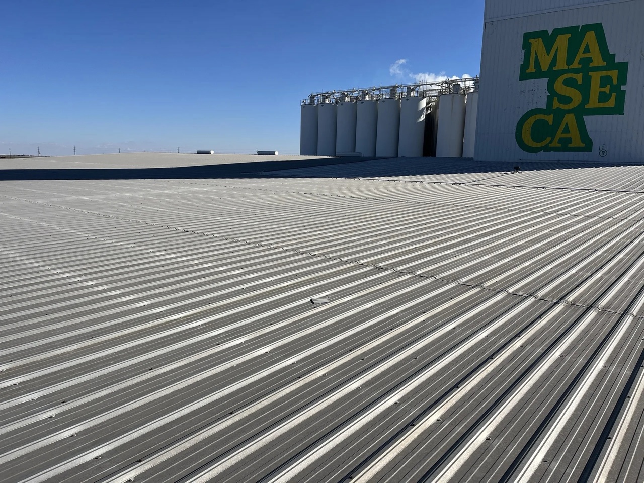 Completed r-panel metal roof in Plainview, TX by 5 Star Roofing