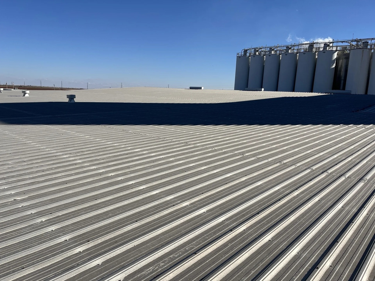 Completed r-panel metal roof in Plainview, TX by 5 Star Roofing